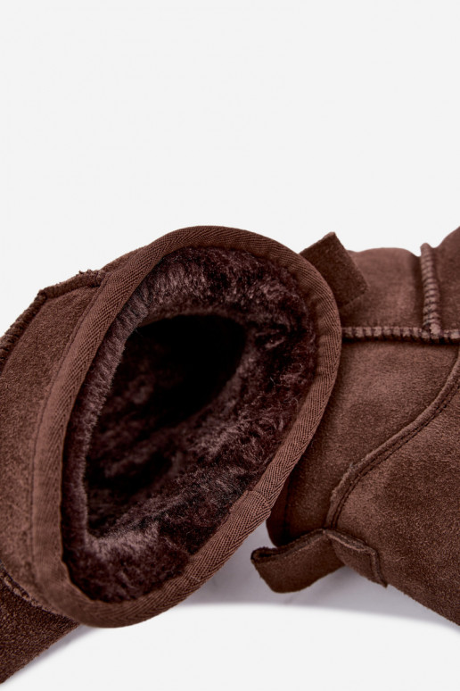 Bottes de neige pour femmes en daim naturel couleur marron Tairene