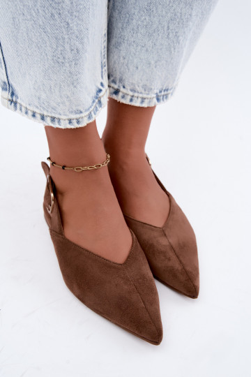 Ballerines pour femmes avec boucles en couleur marron Tanelia