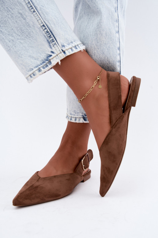Ballerines pour femmes avec boucles en couleur marron Tanelia
