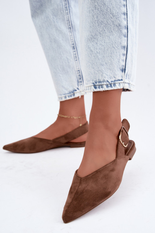 Ballerines pour femmes avec boucles en couleur marron Tanelia