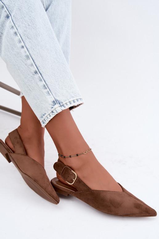 Ballerines pour femmes avec boucles en couleur marron Tanelia