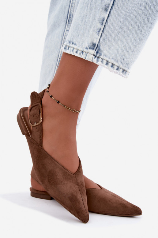 Ballerines pour femmes avec boucles en couleur marron Tanelia