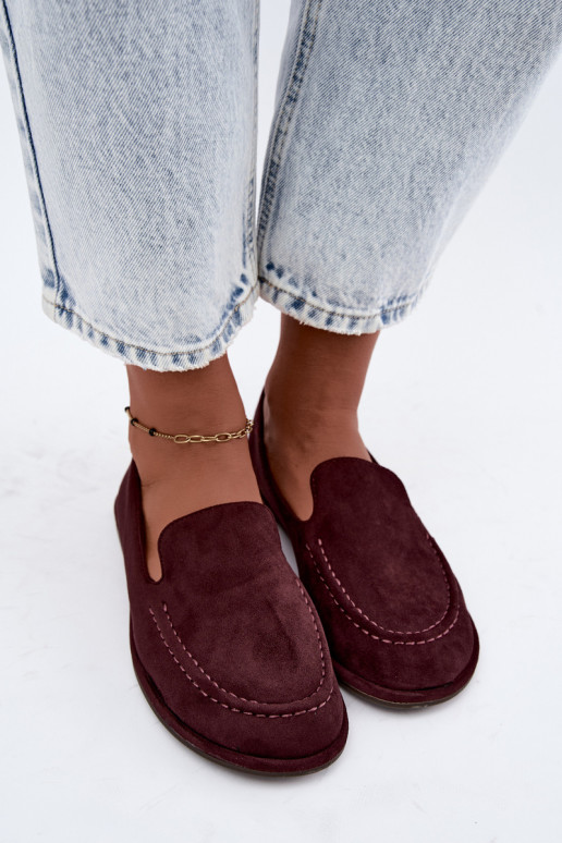 Mocassins pour femmes en couleur bordeaux Mireliah