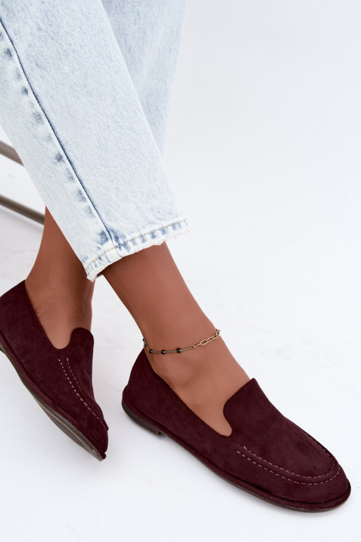 Mocassins pour femmes en couleur bordeaux Mireliah
