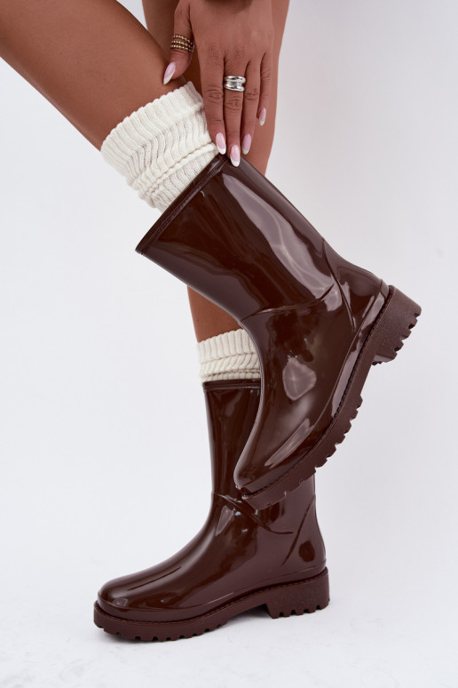 Bottes en caoutchouc pour femmes en couleur brun foncé Elvara