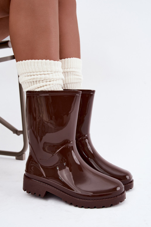 Bottes en caoutchouc pour femmes en couleur brun foncé Elvara