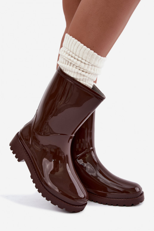Bottes en caoutchouc pour femmes en couleur brun foncé Elvara