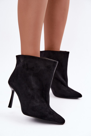Bottines à enfiler avec talons fins en noir Kamea 2