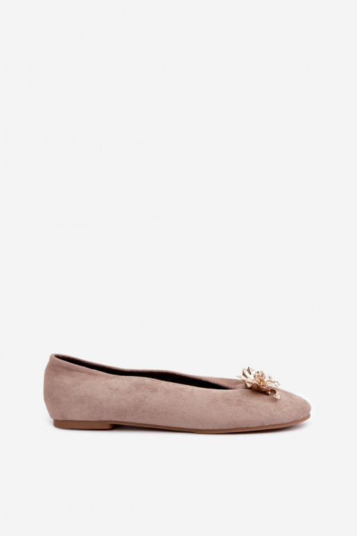 Ballerines avec embellissements en couleur sable Briellea
