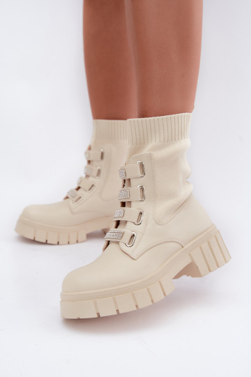 Bottines chaudes avec éléments décoratifs en couleur sable Giavelle 2