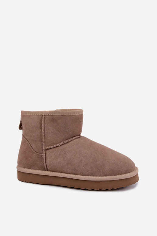 Bottes de neige chaudes en faux daim avec fourrure à l'intérieur en couleur sable Amandine