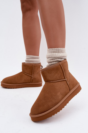 Bottes de neige chaudes en faux daim avec fourrure à l'intérieur en couleur marron Amandine 2