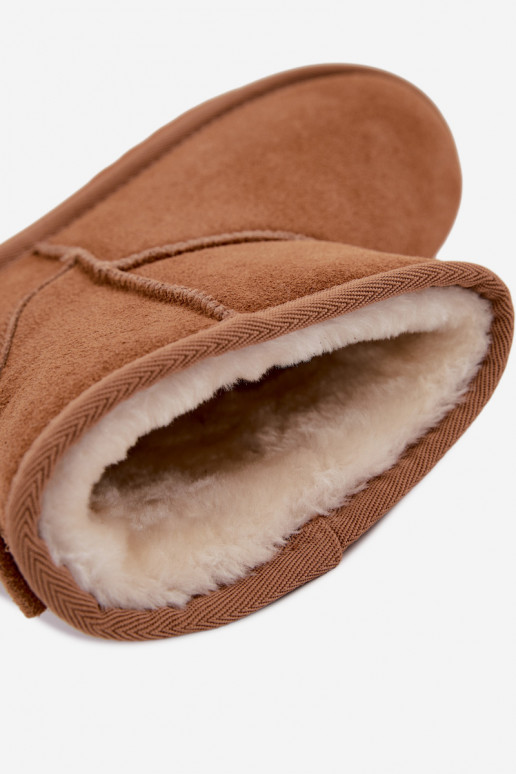 Bottes de neige chaudes en faux daim avec fourrure à l'intérieur en couleur marron Amandine