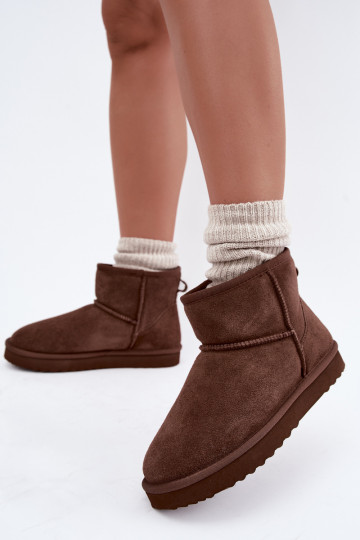 Bottes de neige chaudes en faux daim avec fourrure à l'intérieur en couleur bordeaux Amandine 2