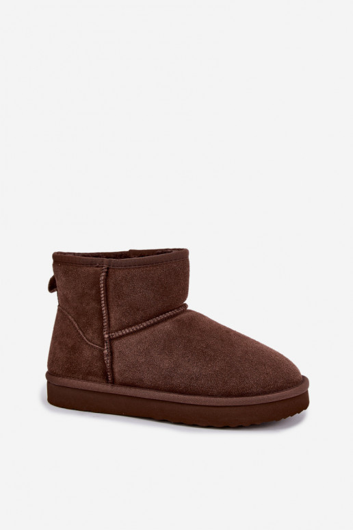 Bottes de neige chaudes en faux daim avec fourrure à l'intérieur en couleur bordeaux Amandine