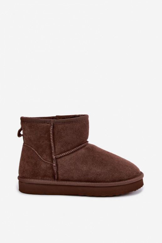 Bottes de neige chaudes en faux daim avec fourrure à l'intérieur en couleur bordeaux Amandine