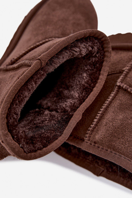 Bottes de neige chaudes en faux daim avec fourrure à l'intérieur en couleur bordeaux Amandine