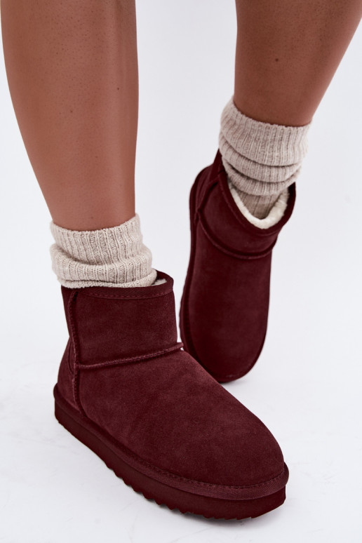 Bottes de neige chaudes en faux daim avec fourrure à l'intérieur en noir Amandine