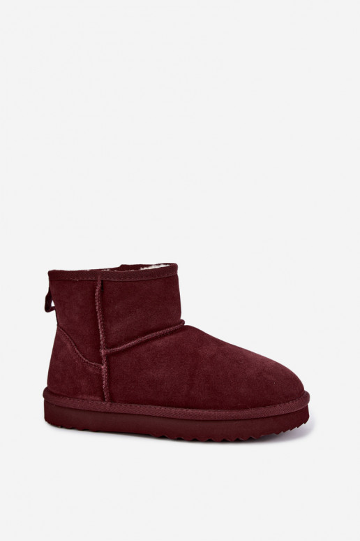 Bottes de neige chaudes en faux daim avec fourrure à l'intérieur en noir Amandine