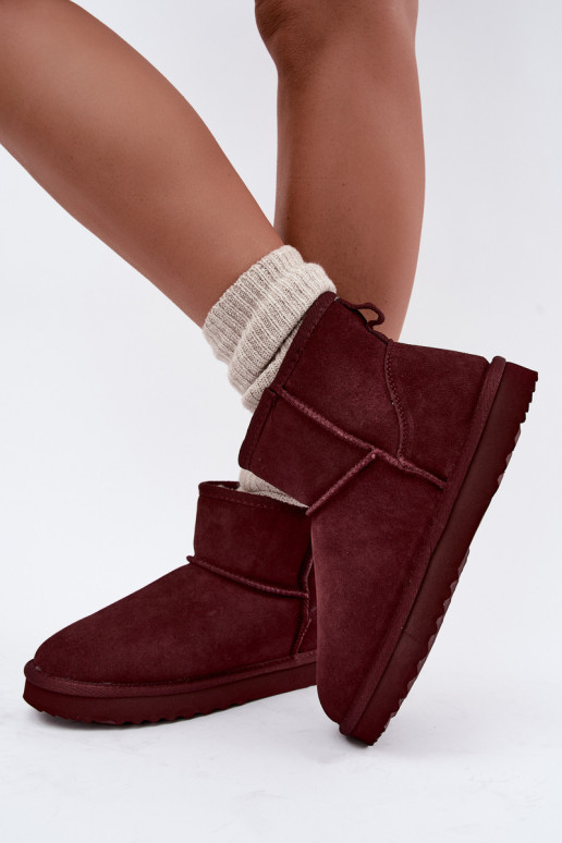 Bottes de neige chaudes en faux daim avec fourrure à l'intérieur en noir Amandine