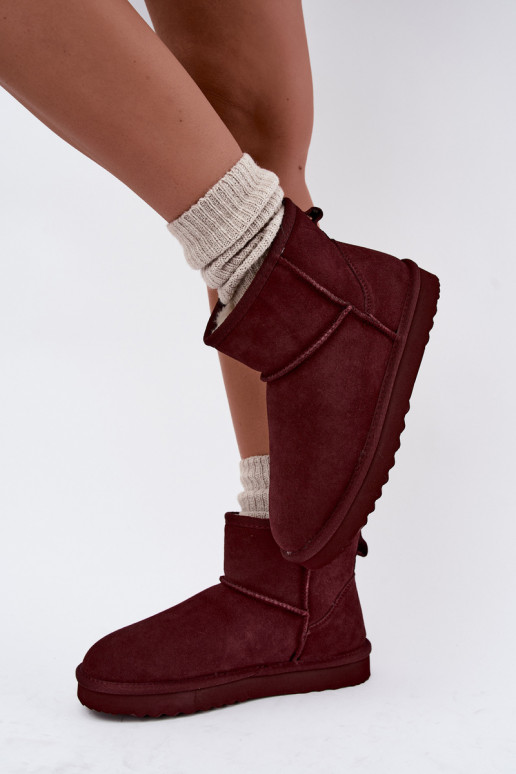 Bottes de neige chaudes en faux daim avec fourrure à l'intérieur en noir Amandine