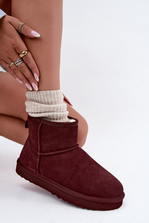 Bottes de neige chaudes en faux daim avec fourrure à l'intérieur en noir Amandine
