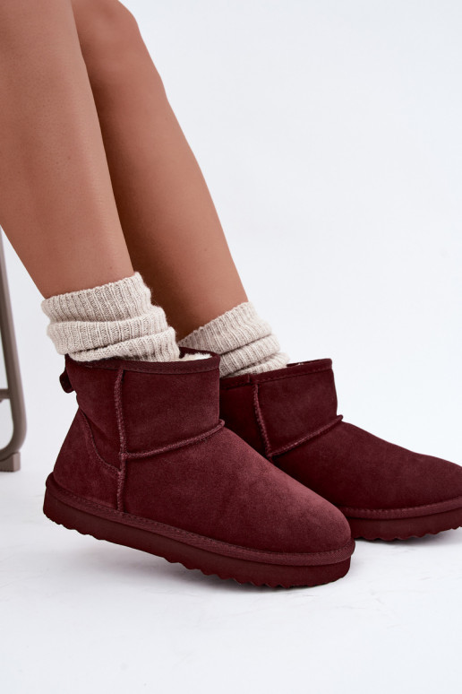 Bottes de neige chaudes en faux daim avec fourrure à l'intérieur en noir Amandine