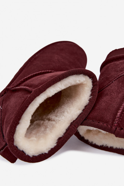 Bottes de neige chaudes en faux daim avec fourrure à l'intérieur en noir Amandine