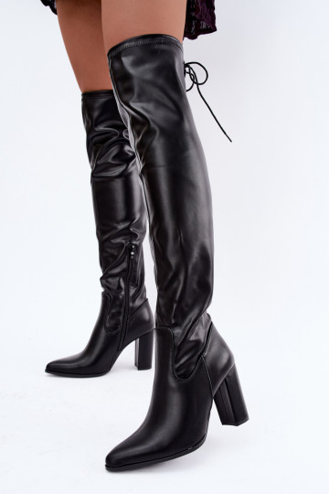 Bottes au-dessus du genou noires avec talons Primelle 2