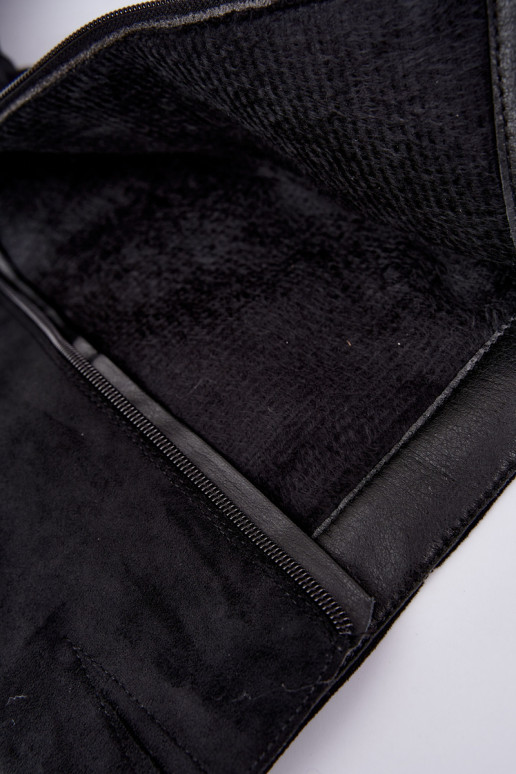 Bottes chaudes noires en daim au-dessus du genou à petit talon Philomene