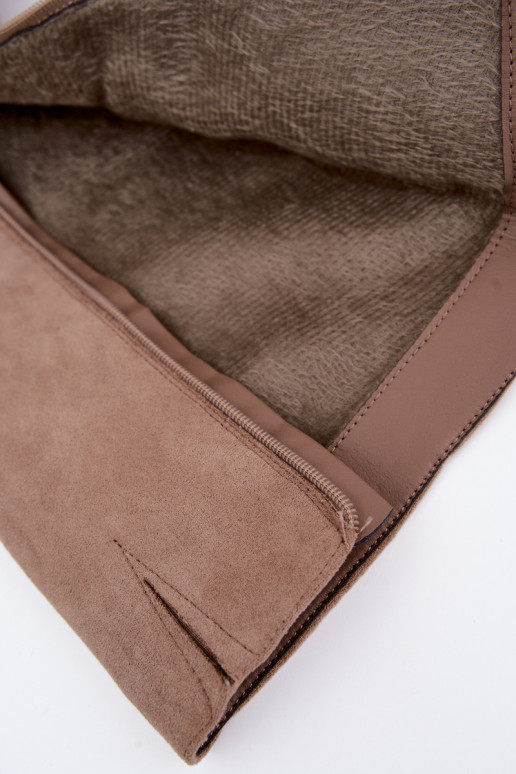 Bottes chaudes couleur sable en daim au-dessus du genou à petit talon Philomene