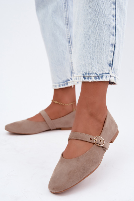 Ballerines style Mary Jane couleur sable Nolenne
