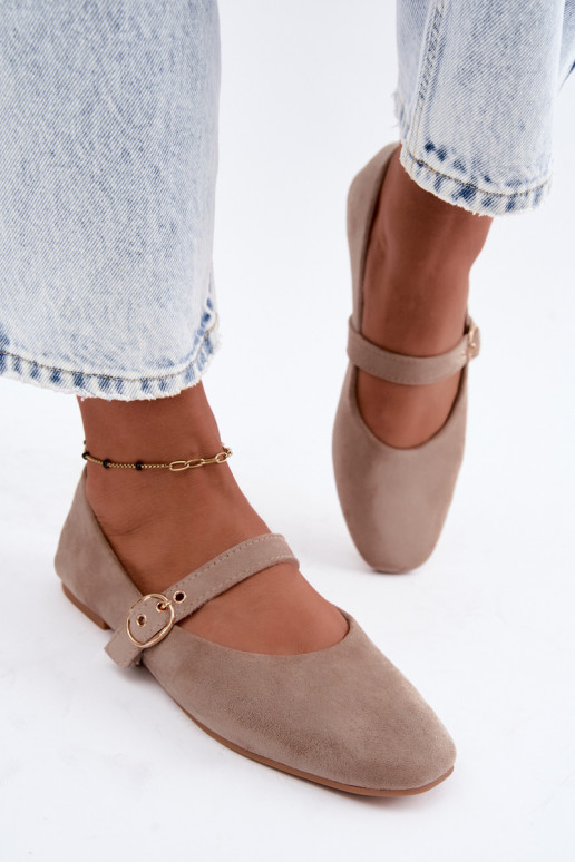 Ballerines style Mary Jane couleur sable Nolenne