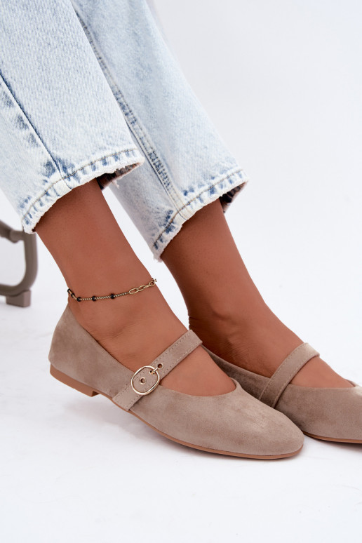 Ballerines style Mary Jane couleur sable Nolenne