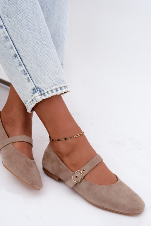 Ballerines style Mary Jane couleur sable Nolenne