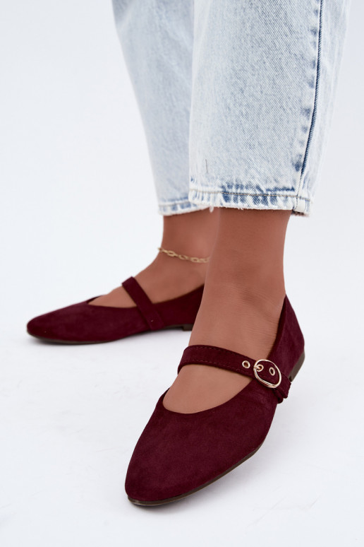 Ballerines style Mary Jane couleur bordeaux Nolenne