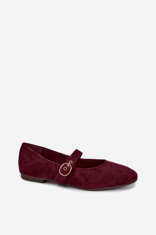 Ballerines style Mary Jane couleur bordeaux Nolenne