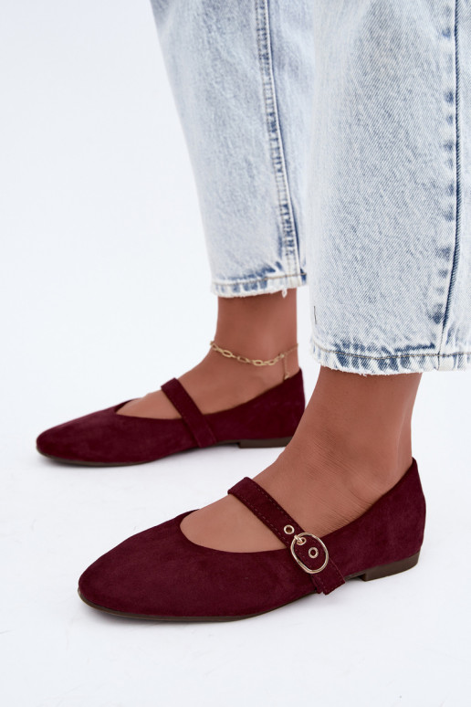 Ballerines style Mary Jane couleur bordeaux Nolenne