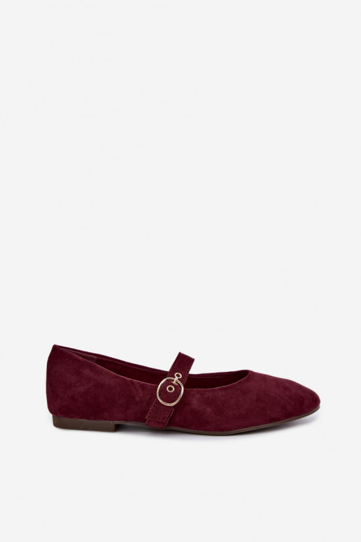 Ballerines style Mary Jane couleur bordeaux Nolenne