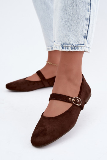 Ballerines style Mary Jane couleur chocolat Nolenne 2