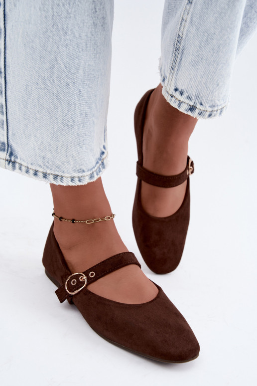 Ballerines style Mary Jane couleur chocolat Nolenne