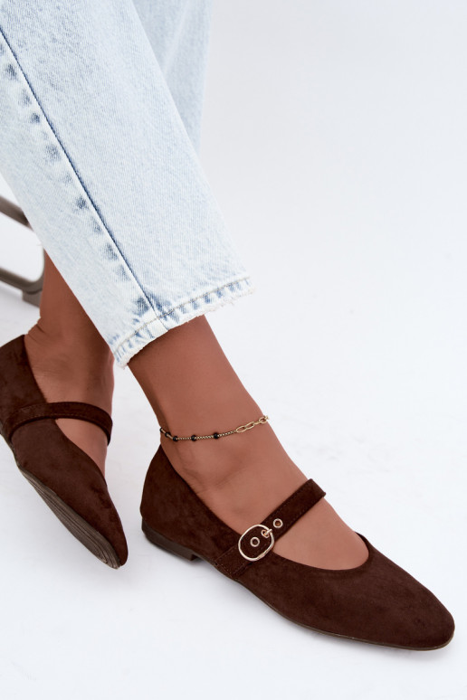 Ballerines style Mary Jane couleur chocolat Nolenne