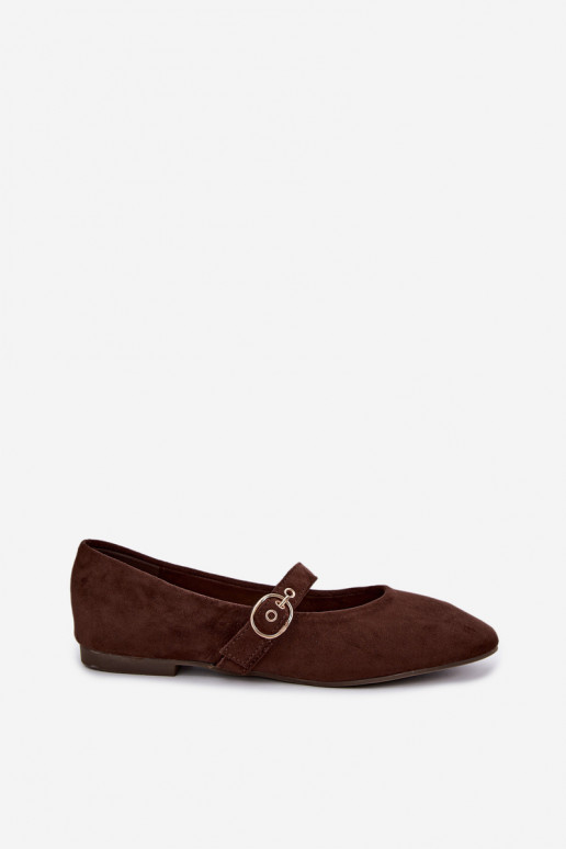 Ballerines style Mary Jane couleur chocolat Nolenne