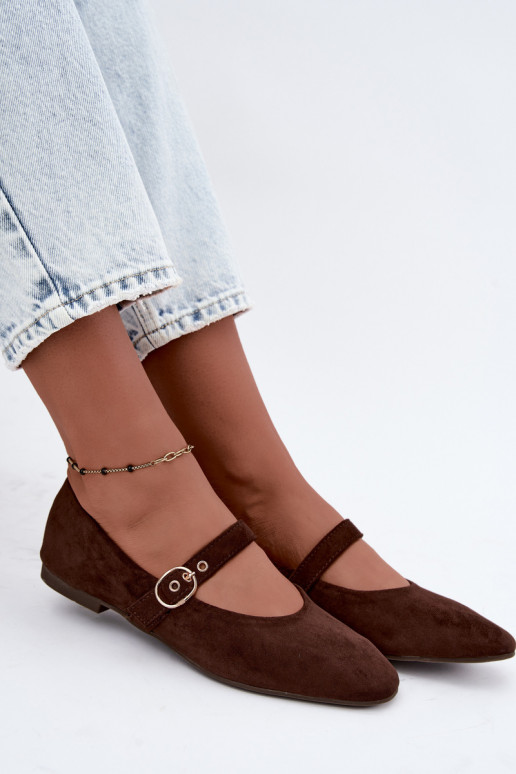 Ballerines style Mary Jane couleur chocolat Nolenne