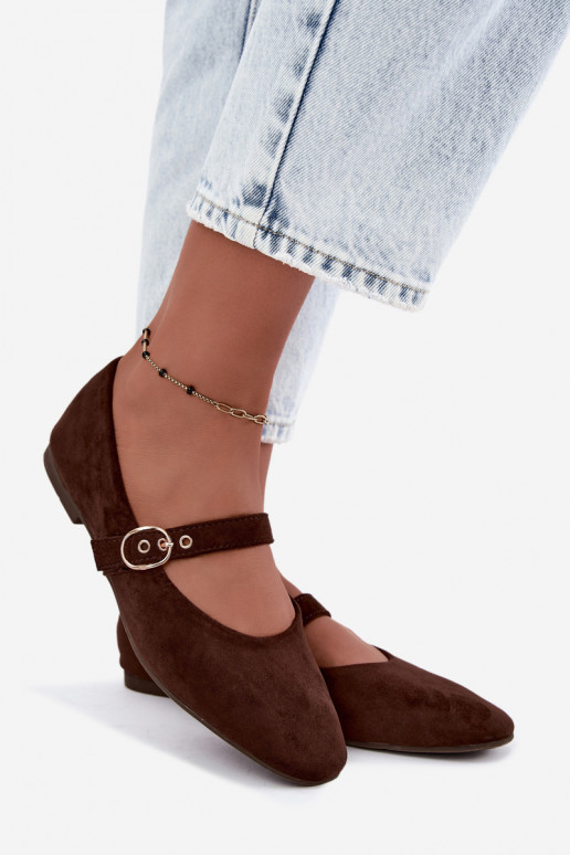 Ballerines style Mary Jane couleur chocolat Nolenne