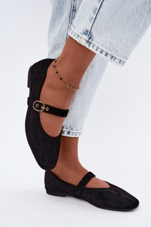 Ballerines style Mary Jane couleur noire Nolenne