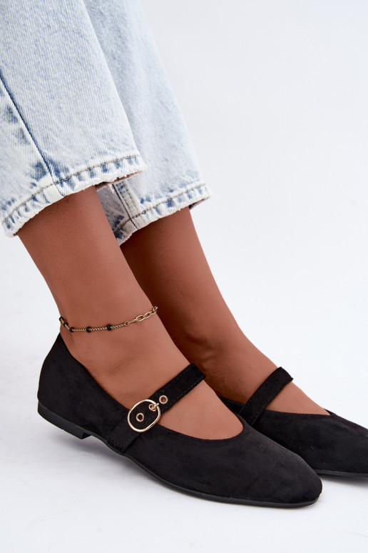 Ballerines style Mary Jane couleur noire Nolenne