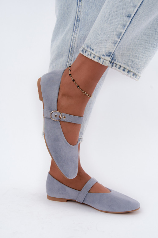 Ballerines style Mary Jane couleur bleue Nolenne