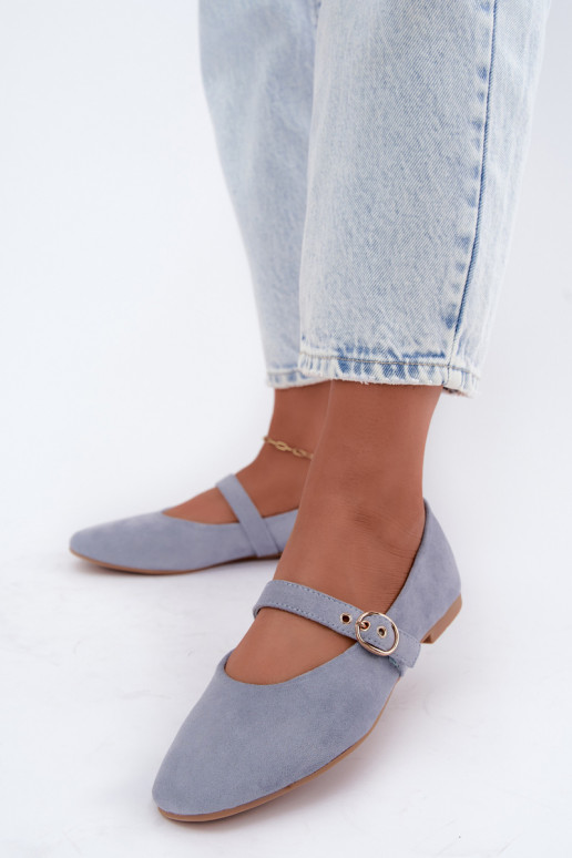Ballerines style Mary Jane couleur bleue Nolenne