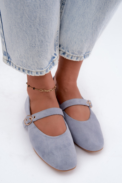 Ballerines style Mary Jane couleur bleue Nolenne